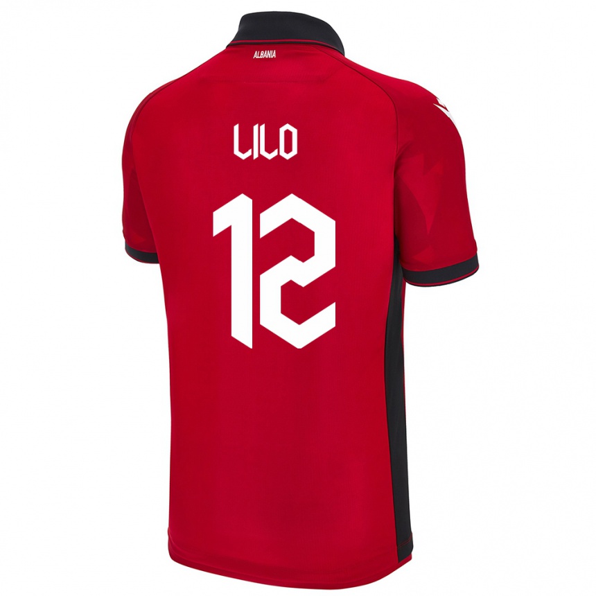 נשים כדורגל אלבניה Klidman Lilo #12 אָדוֹם ג'רזי ביתית 24-26