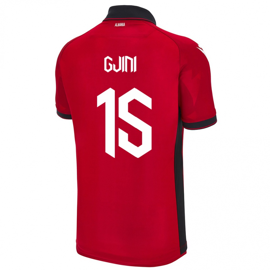 נשים כדורגל אלבניה Elmando Gjini #15 אָדוֹם ג'רזי ביתית 24-26