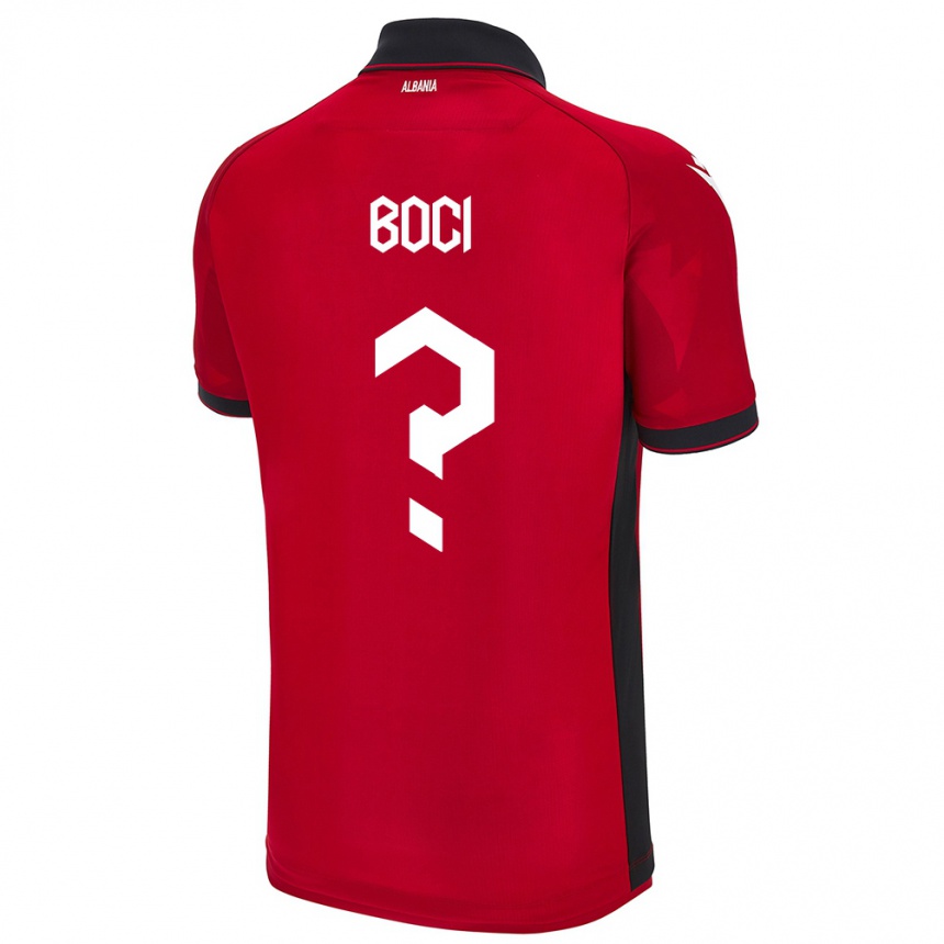 נשים כדורגל אלבניה Muco Boci #0 אָדוֹם ג'רזי ביתית 24-26