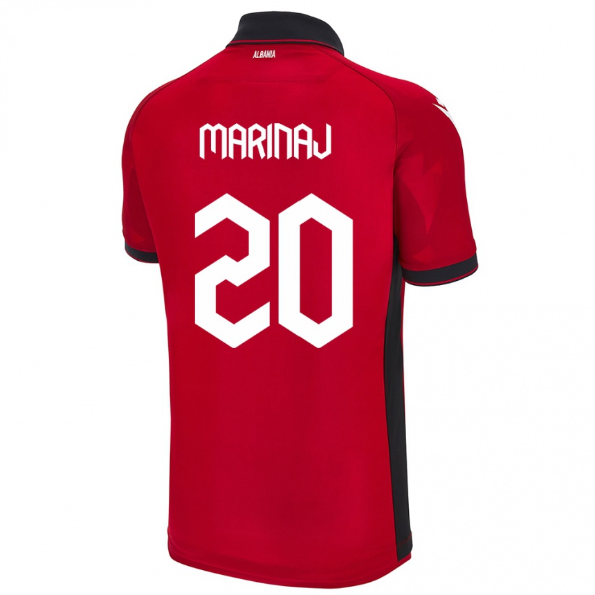 נשים כדורגל אלבניה Kledi Marinaj #20 אָדוֹם ג'רזי ביתית 24-26