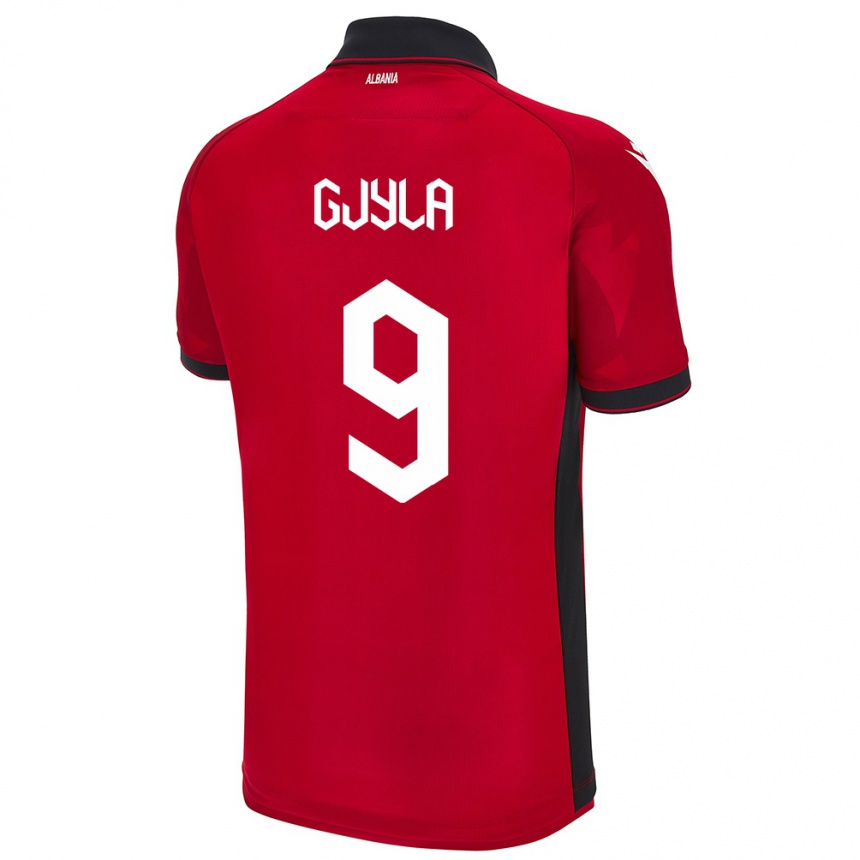 נשים כדורגל אלבניה Brayan Gjyla #9 אָדוֹם ג'רזי ביתית 24-26