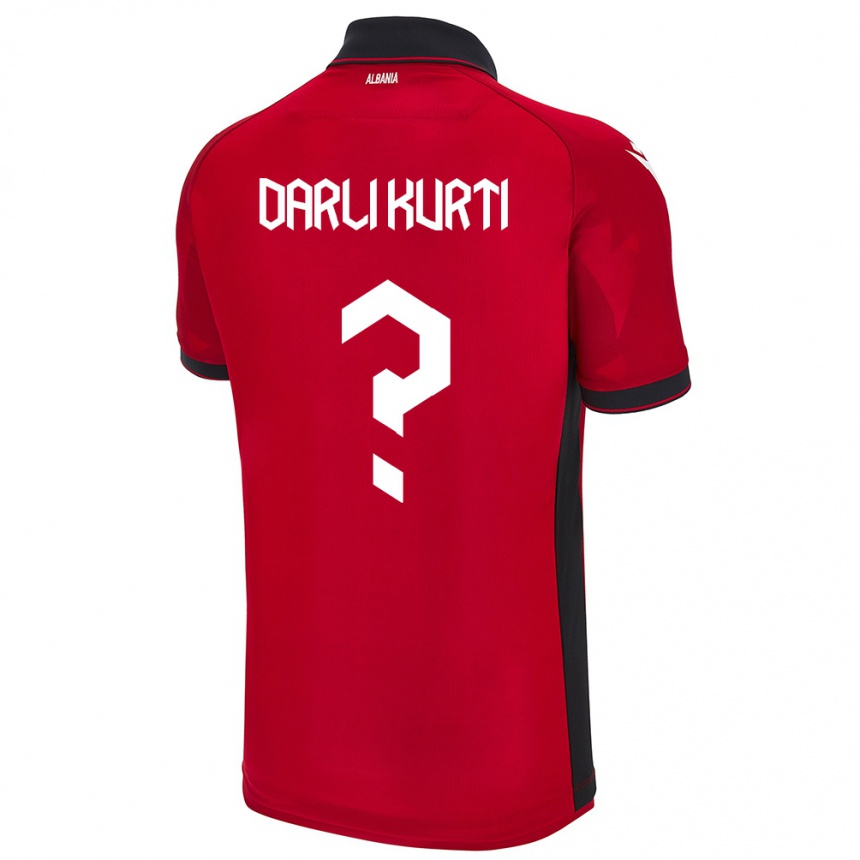 נשים כדורגל אלבניה Darli Kurti #0 אָדוֹם ג'רזי ביתית 24-26