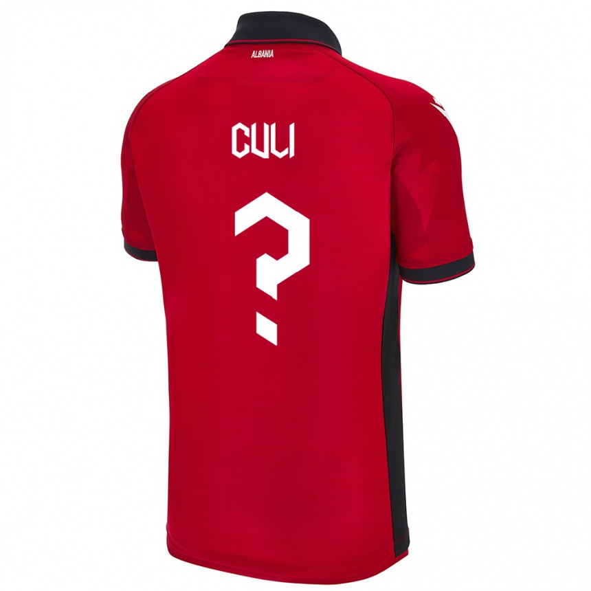 נשים כדורגל אלבניה Daniel Culi #0 אָדוֹם ג'רזי ביתית 24-26