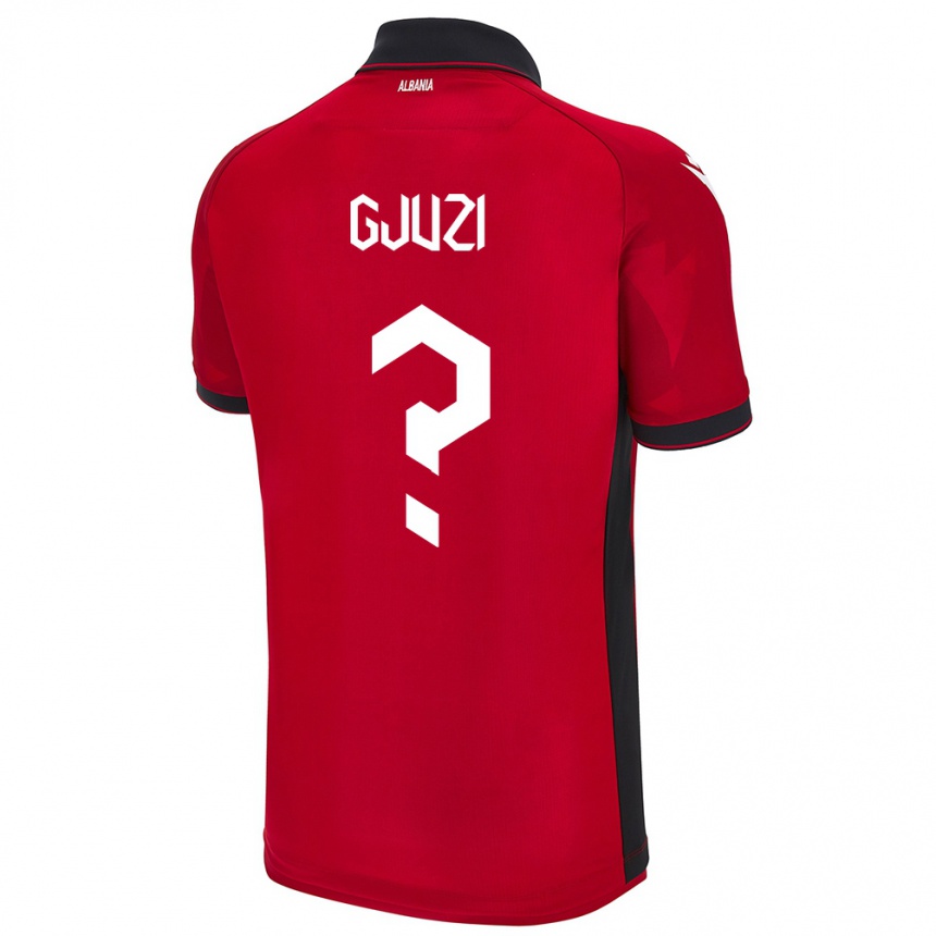 נשים כדורגל אלבניה Etrit Gjuzi #0 אָדוֹם ג'רזי ביתית 24-26