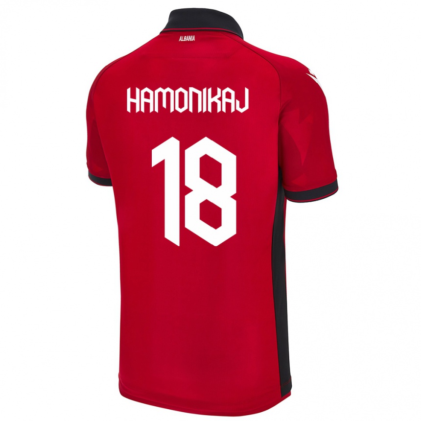 נשים כדורגל אלבניה Klea Hamonikaj #18 אָדוֹם ג'רזי ביתית 24-26