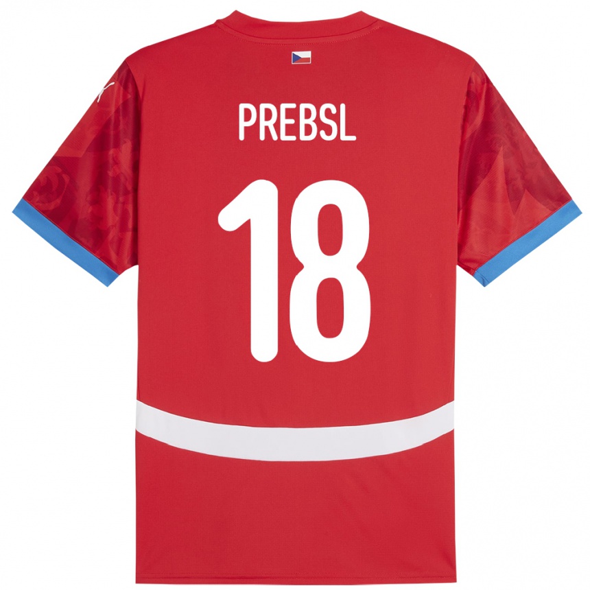 נשים כדורגל צ'כיה Filip Prebsl #18 אָדוֹם ג'רזי ביתית 24-26