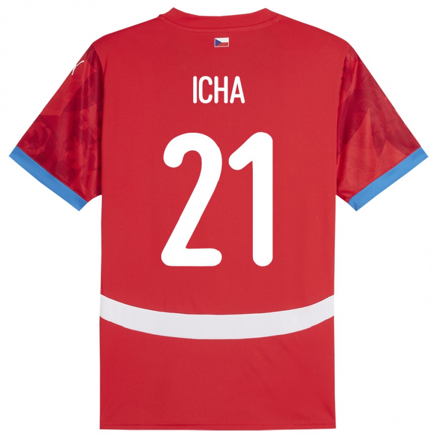 נשים כדורגל צ'כיה Marek Icha #21 אָדוֹם ג'רזי ביתית 24-26