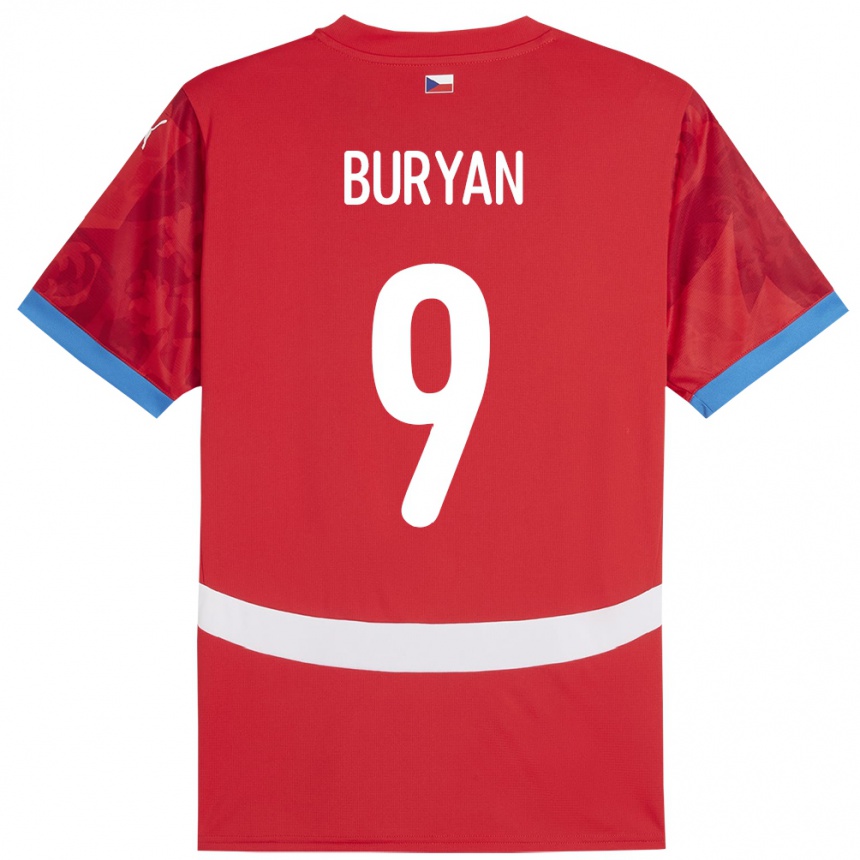 נשים כדורגל צ'כיה Jan Buryan #9 אָדוֹם ג'רזי ביתית 24-26
