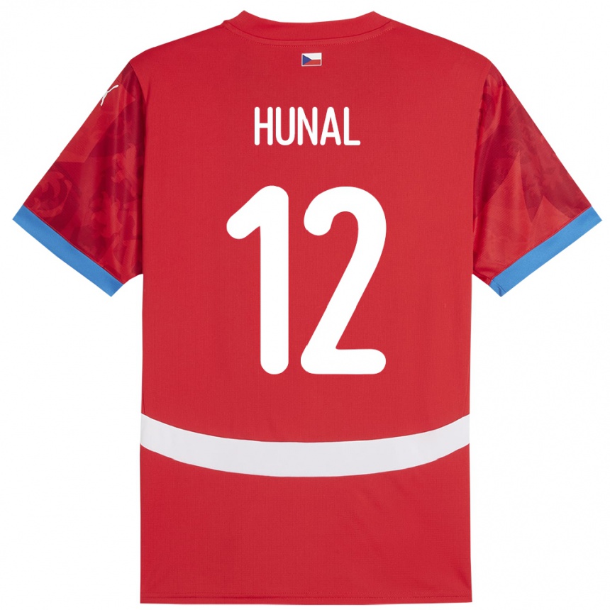 נשים כדורגל צ'כיה Eric Hunal #12 אָדוֹם ג'רזי ביתית 24-26