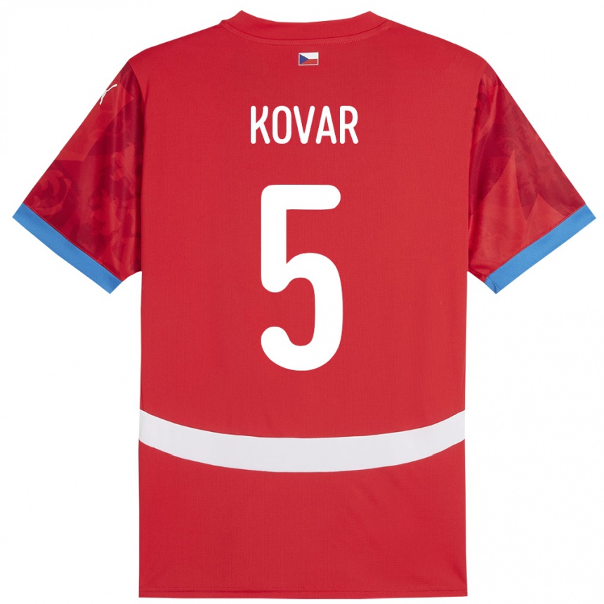 נשים כדורגל צ'כיה Martin Kovar #5 אָדוֹם ג'רזי ביתית 24-26