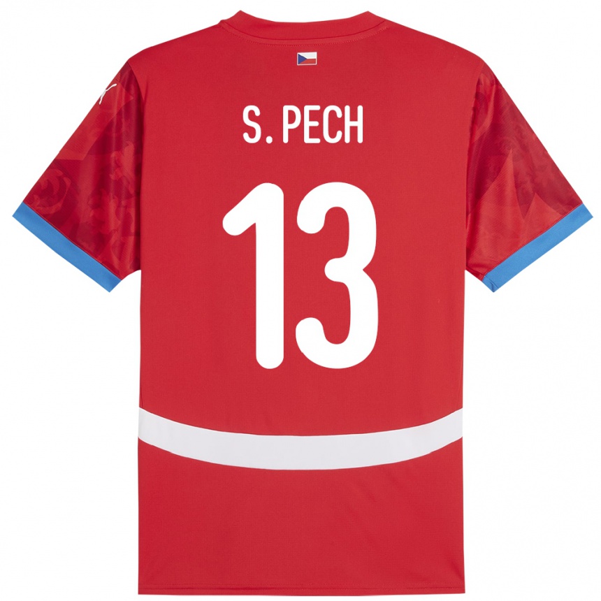 נשים כדורגל צ'כיה Sebastian Pech #13 אָדוֹם ג'רזי ביתית 24-26