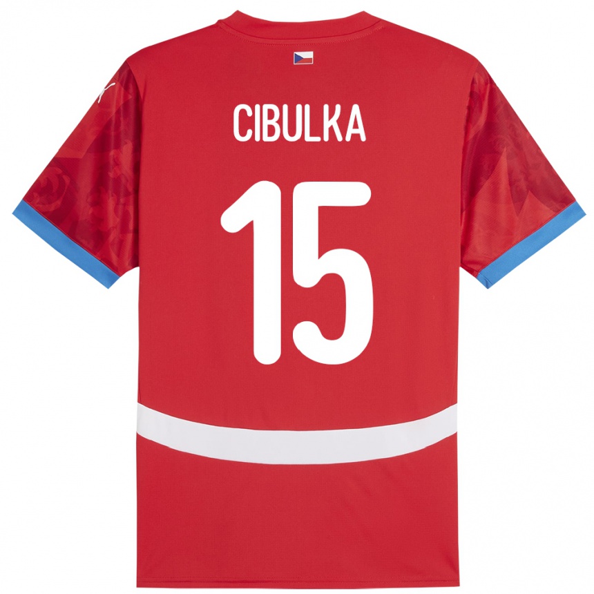 נשים כדורגל צ'כיה Oskar Cibulka #15 אָדוֹם ג'רזי ביתית 24-26