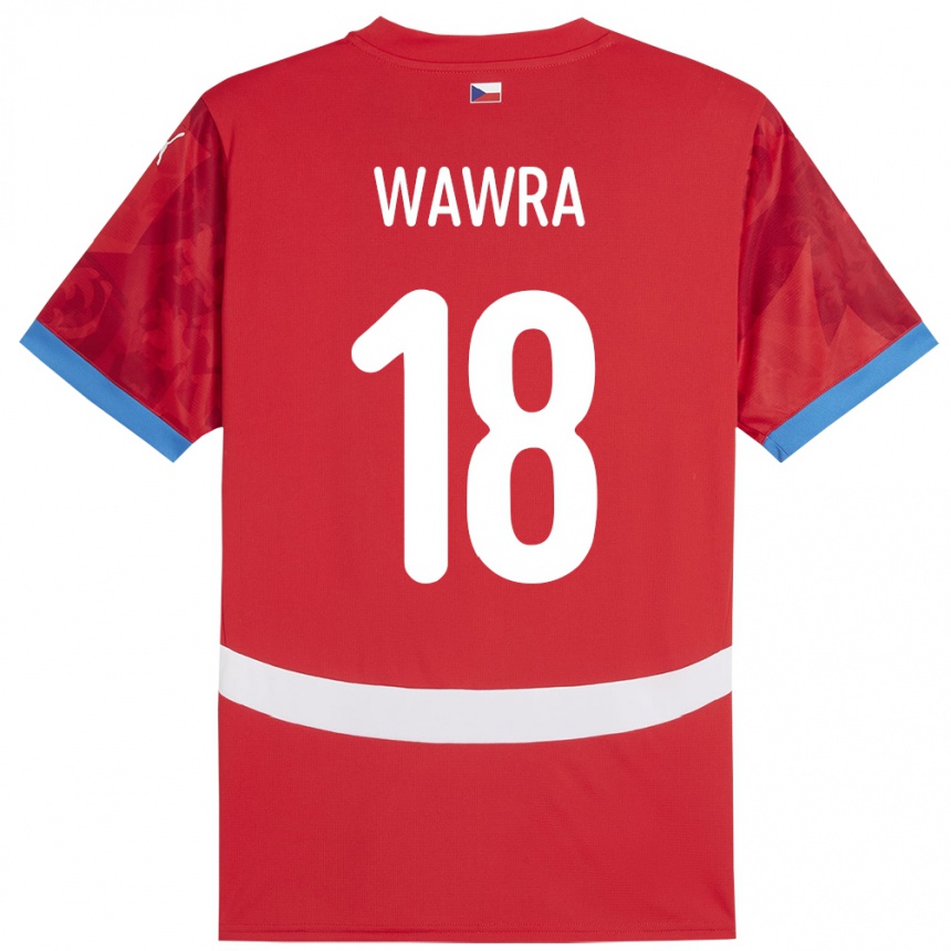 נשים כדורגל צ'כיה Ondrej Wawra #18 אָדוֹם ג'רזי ביתית 24-26