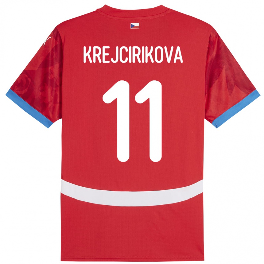 נשים כדורגל צ'כיה Tereza Krejčiříková #11 אָדוֹם ג'רזי ביתית 24-26