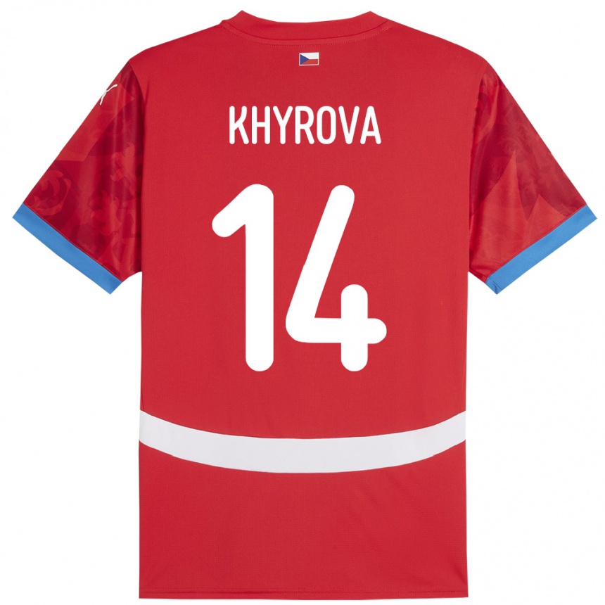 נשים כדורגל צ'כיה Michaela Khýrová #14 אָדוֹם ג'רזי ביתית 24-26