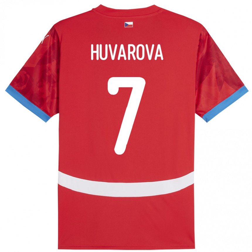 נשים כדורגל צ'כיה Dominika Huvarová #7 אָדוֹם ג'רזי ביתית 24-26
