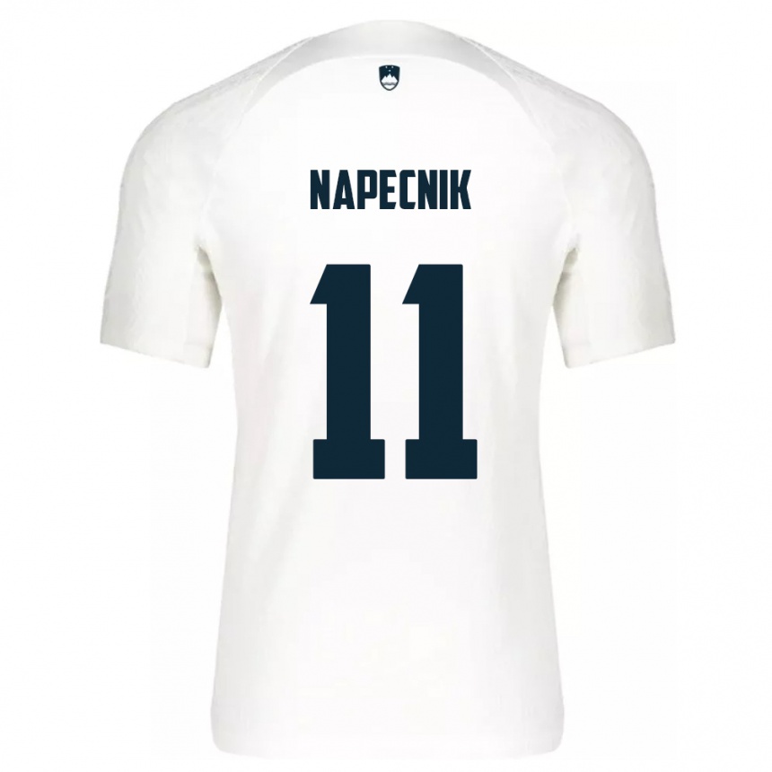 נשים כדורגל סלובניה Gal Napecnik #11 לבן ג'רזי ביתית 24-26
