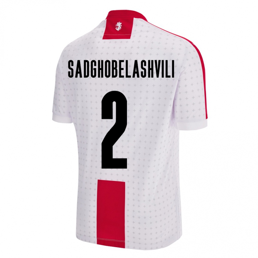 נשים כדורגל גאורגיה Gela Sadghobelashvili #2 לבן ג'רזי ביתית 24-26