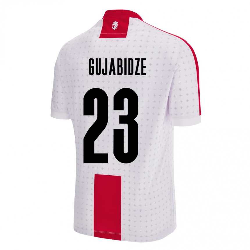 נשים כדורגל גאורגיה Nino Gujabidze #23 לבן ג'רזי ביתית 24-26