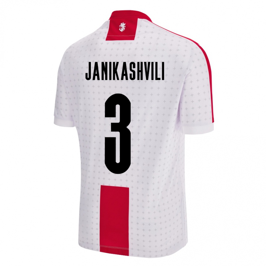 נשים כדורגל גאורגיה Mariami Janikashvili #3 לבן ג'רזי ביתית 24-26