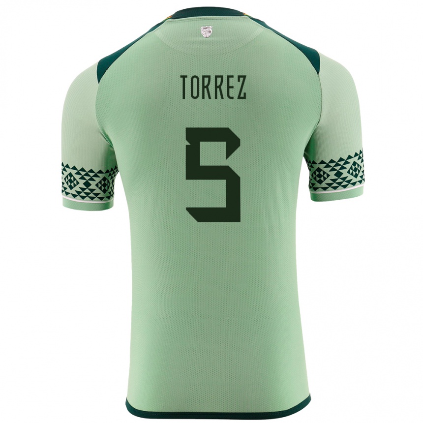נשים כדורגל בוליביה Marcelo Torrez #5 ירוק בהיר ג'רזי ביתית 24-26
