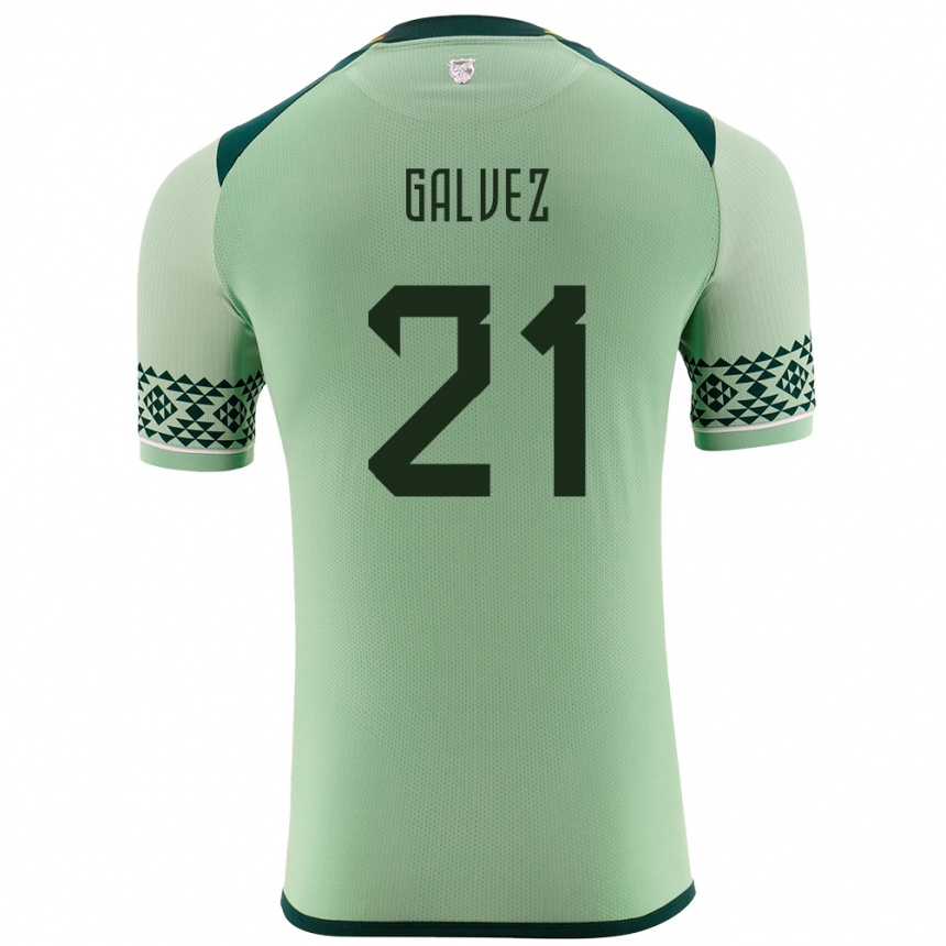 נשים כדורגל בוליביה Vladimir Galvez #21 ירוק בהיר ג'רזי ביתית 24-26