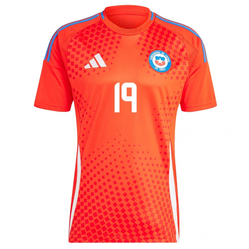 נשים כדורגל צ'ילה Benjamín Riquelme #19 אָדוֹם ג'רזי ביתית 24-26