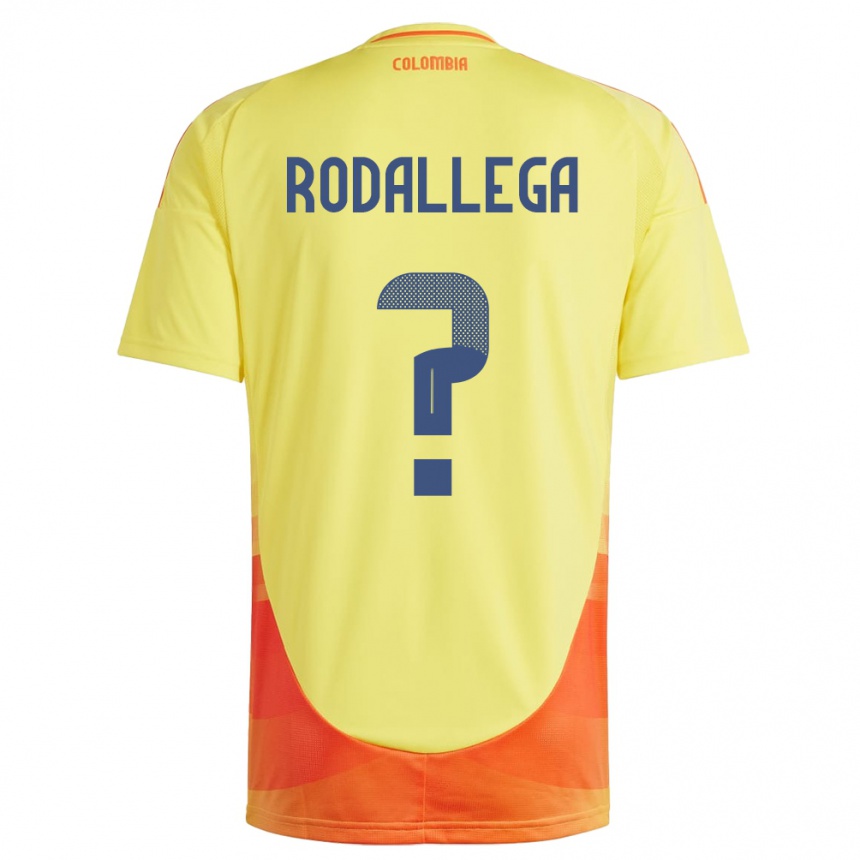 נשים כדורגל קולומביה Johan Rodallega #0 צהוב ג'רזי ביתית 24-26