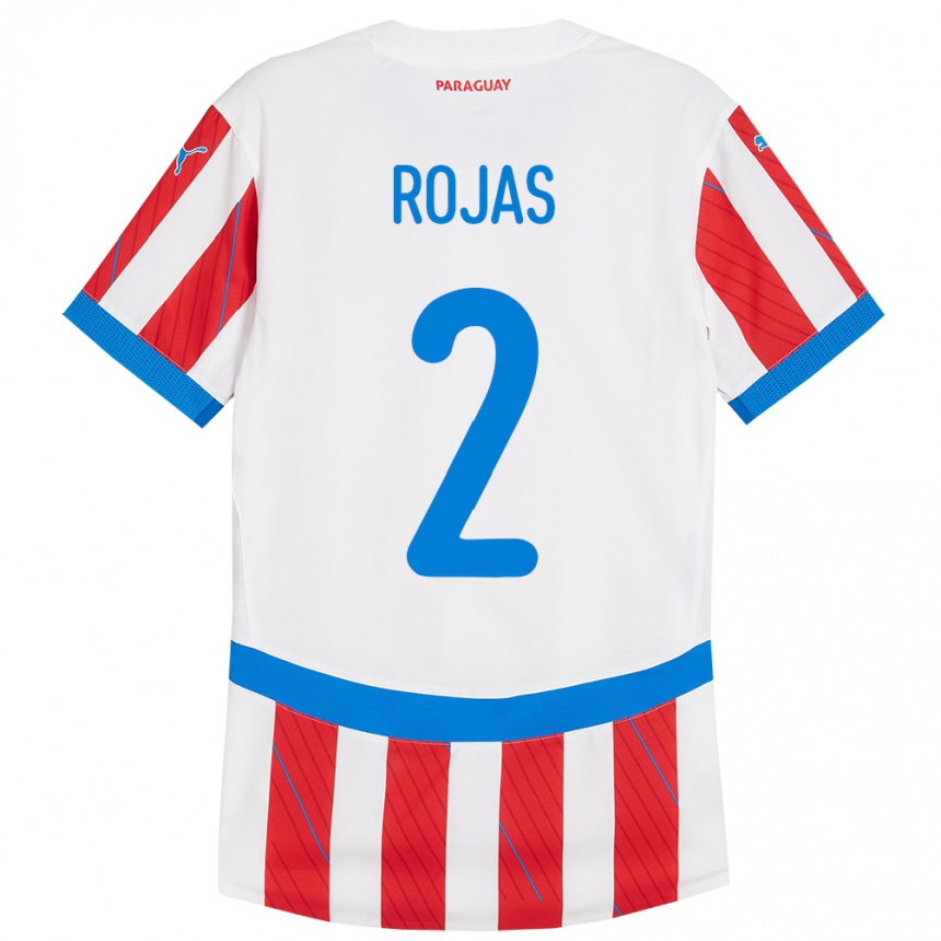 נשים כדורגל פרגוואי Robert Rojas #2 לבן אדום ג'רזי ביתית 24-26