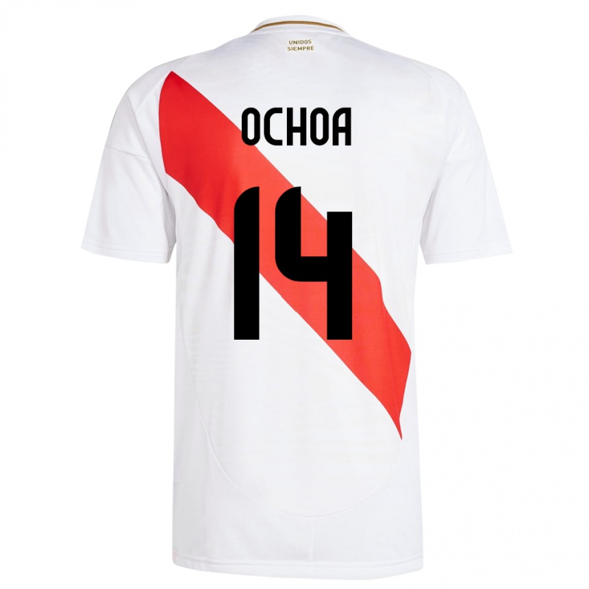 נשים כדורגל פרו Victoria Ochoa #14 לבן ג'רזי ביתית 24-26