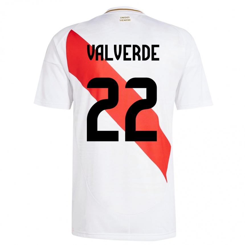 נשים כדורגל פרו Malena Valverde #22 לבן ג'רזי ביתית 24-26