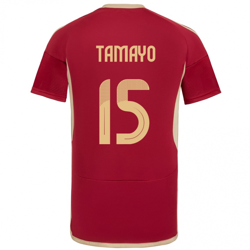 נשים כדורגל ונצואלה Bianneider Tamayo #15 בורדו ג'רזי ביתית 24-26
