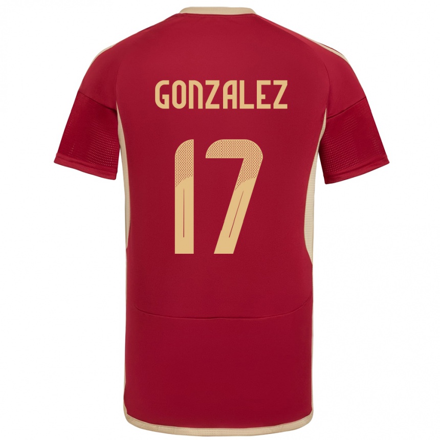 נשים כדורגל ונצואלה Mayken González #17 בורדו ג'רזי ביתית 24-26