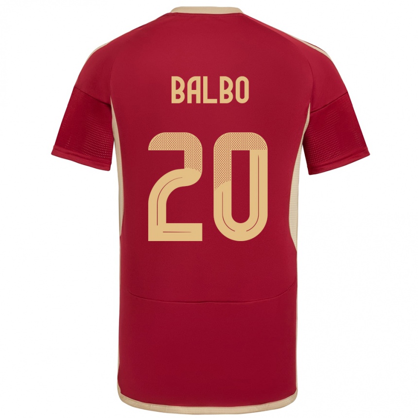 נשים כדורגל ונצואלה Luis Balbo #20 בורדו ג'רזי ביתית 24-26
