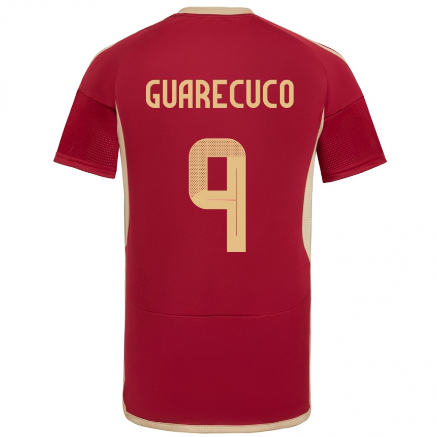 נשים כדורגל ונצואלה Joemar Guarecuco #9 בורדו ג'רזי ביתית 24-26