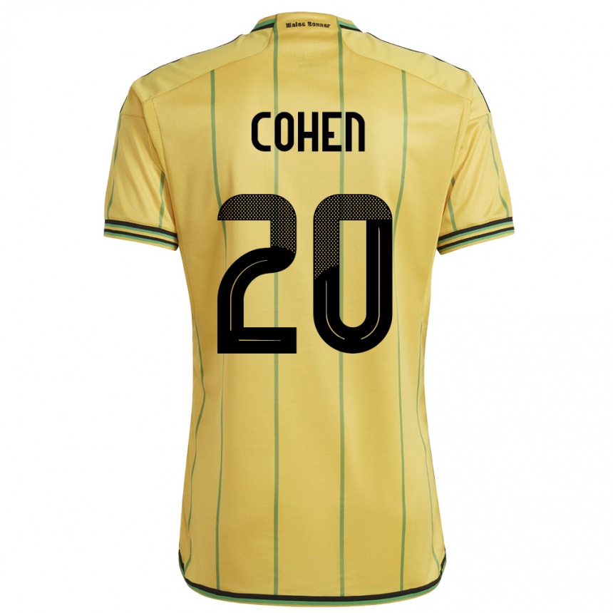 נשים כדורגל ג'מייקה Dunsting Cohen #20 צהוב ג'רזי ביתית 24-26
