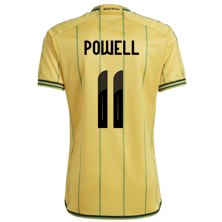 נשים כדורגל ג'מייקה Destiny Powell #11 צהוב ג'רזי ביתית 24-26