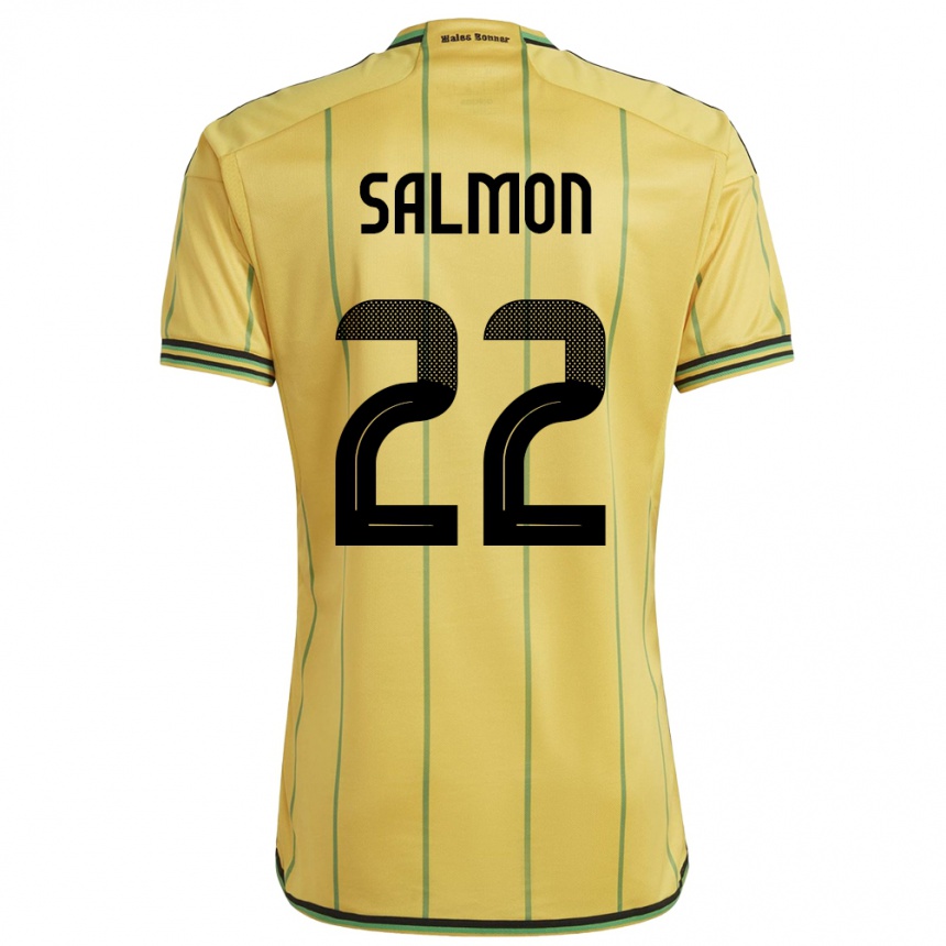 נשים כדורגל ג'מייקה Christina Salmon #22 צהוב ג'רזי ביתית 24-26