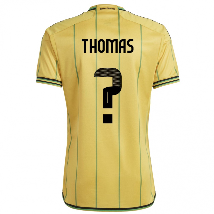 נשים כדורגל ג'מייקה Kersha Thomas #0 צהוב ג'רזי ביתית 24-26