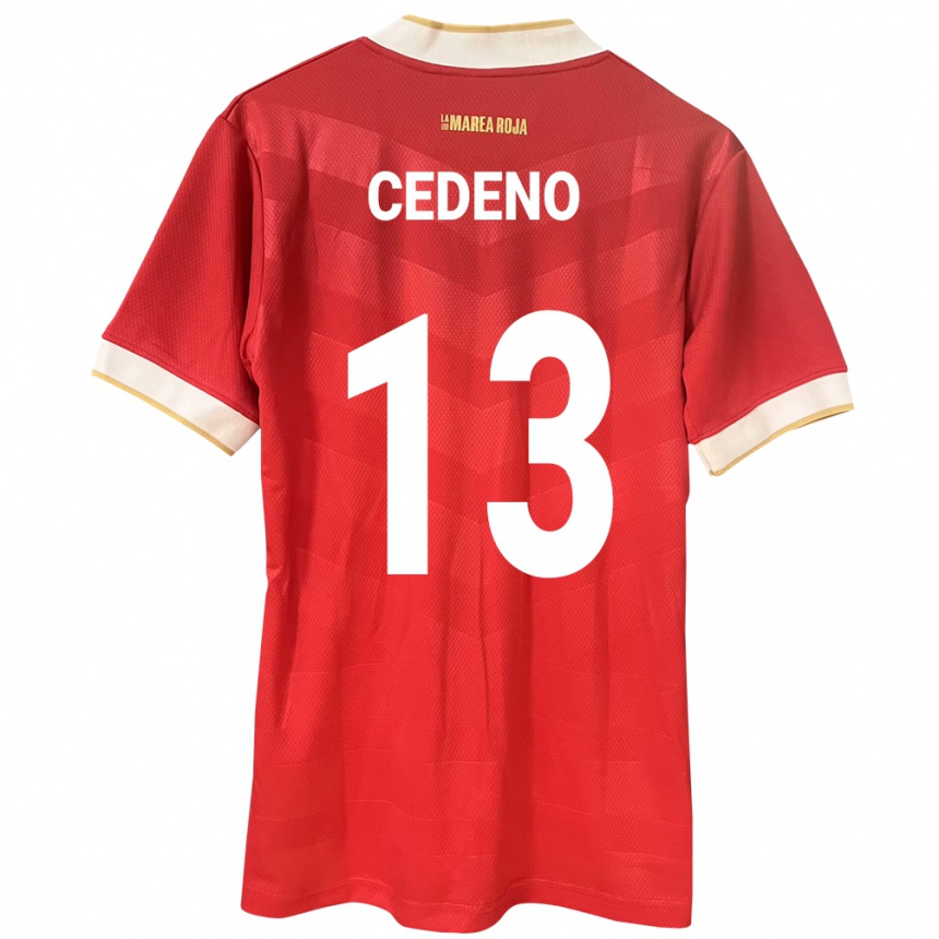נשים כדורגל פנמה Edward Cedeño #13 אָדוֹם ג'רזי ביתית 24-26