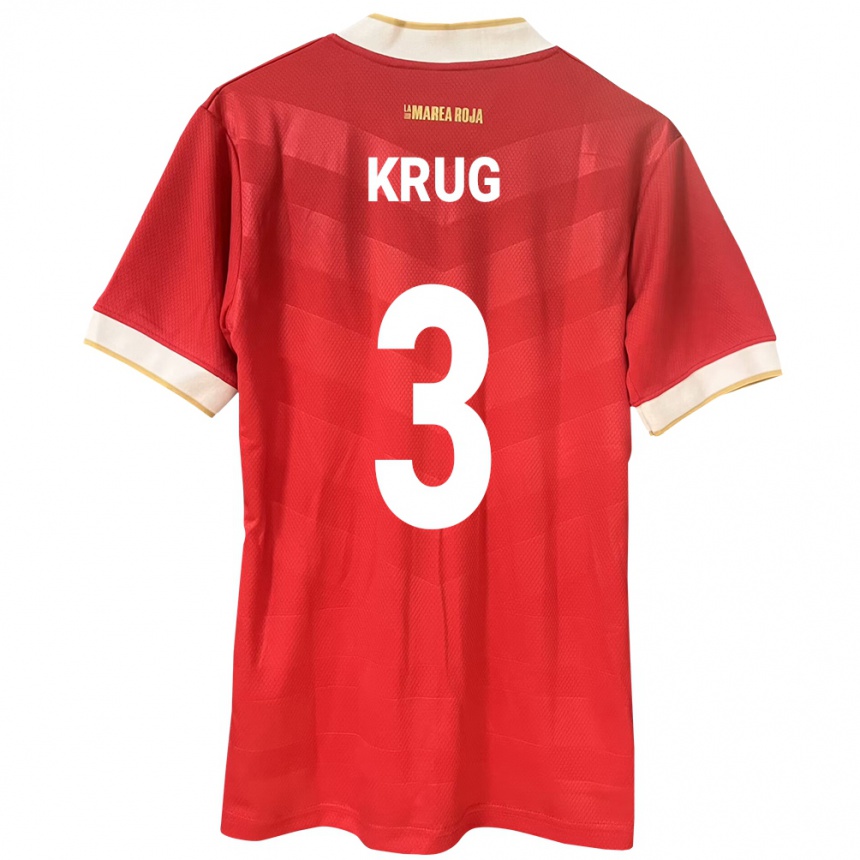 נשים כדורגל פנמה Martín Krug #3 אָדוֹם ג'רזי ביתית 24-26