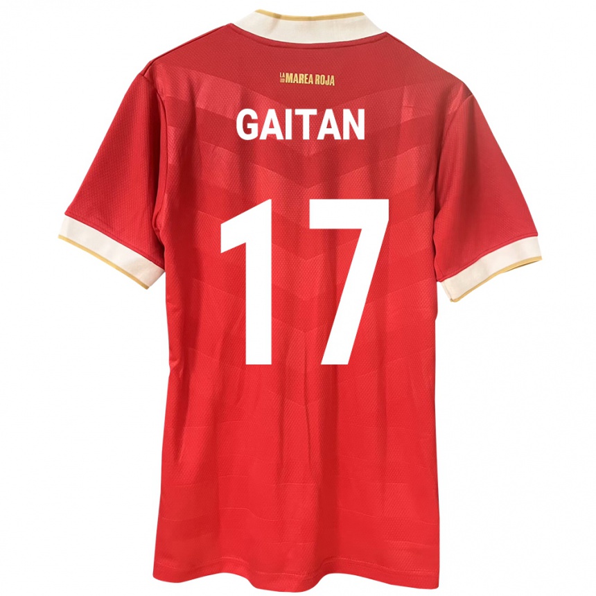 נשים כדורגל פנמה Luis Gaitán #17 אָדוֹם ג'רזי ביתית 24-26