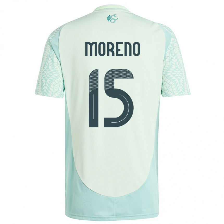 נשים כדורגל מקסיקו Hector Moreno #15 פשתן ירוק הרחק ג'רזי 24-26