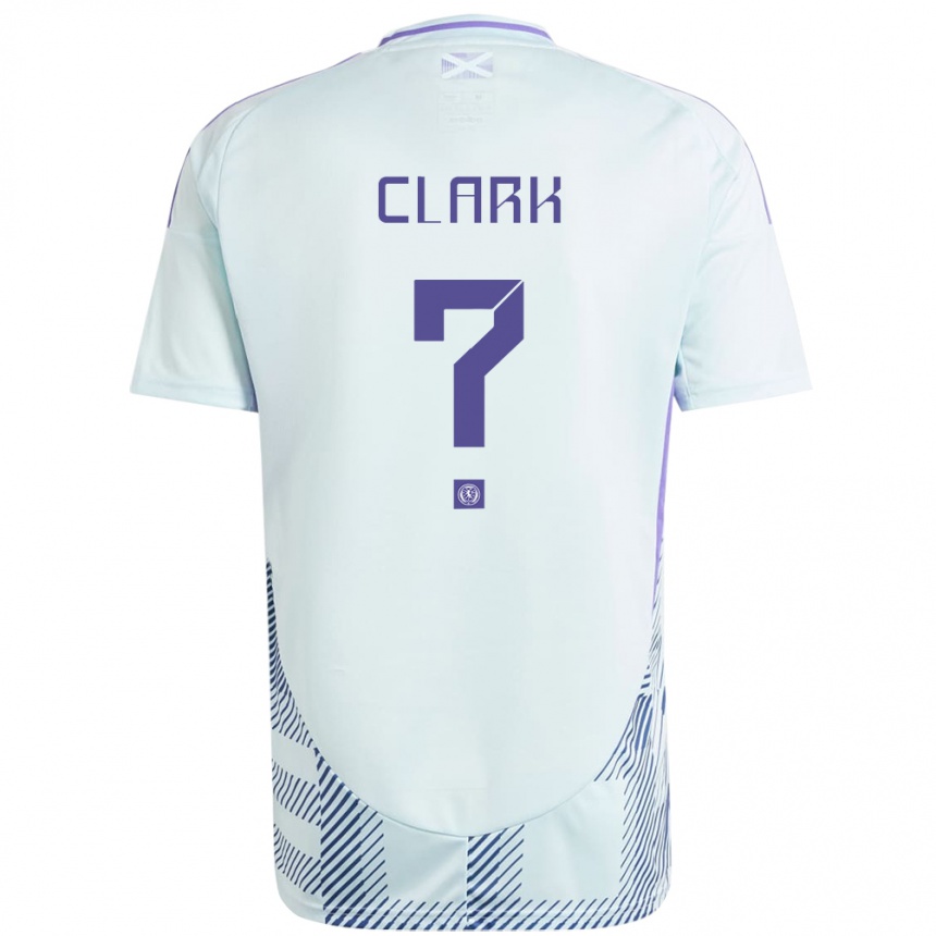 נשים כדורגל סקוטלנד Kelly Clark #0 כחול מנטה בהיר הרחק ג'רזי 24-26