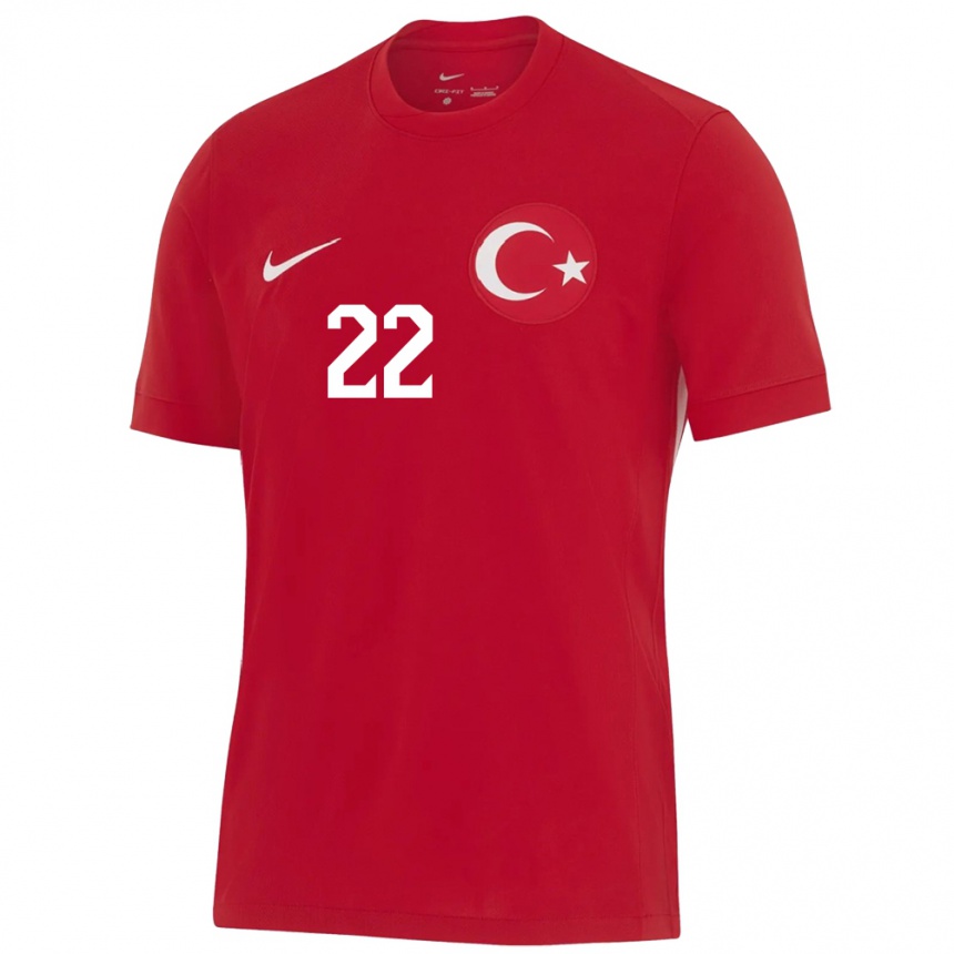 נשים כדורגל טורקיה Narin Yakut #22 אָדוֹם הרחק ג'רזי 24-26