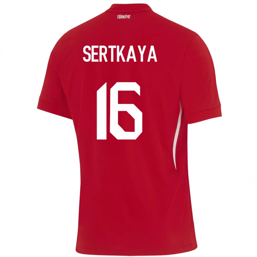 נשים כדורגל טורקיה Yusuf Sertkaya #16 אָדוֹם הרחק ג'רזי 24-26
