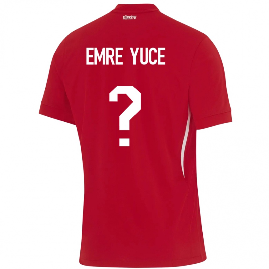 נשים כדורגל טורקיה Yunus Emre Yüce #0 אָדוֹם הרחק ג'רזי 24-26
