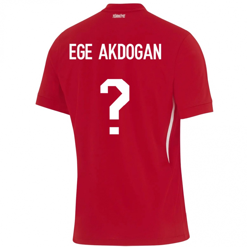 נשים כדורגל טורקיה Hasan Ege Akdoğan #0 אָדוֹם הרחק ג'רזי 24-26