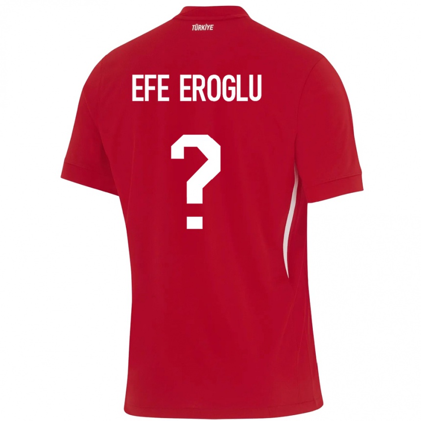 נשים כדורגל טורקיה Cem Efe Eroğlu #0 אָדוֹם הרחק ג'רזי 24-26