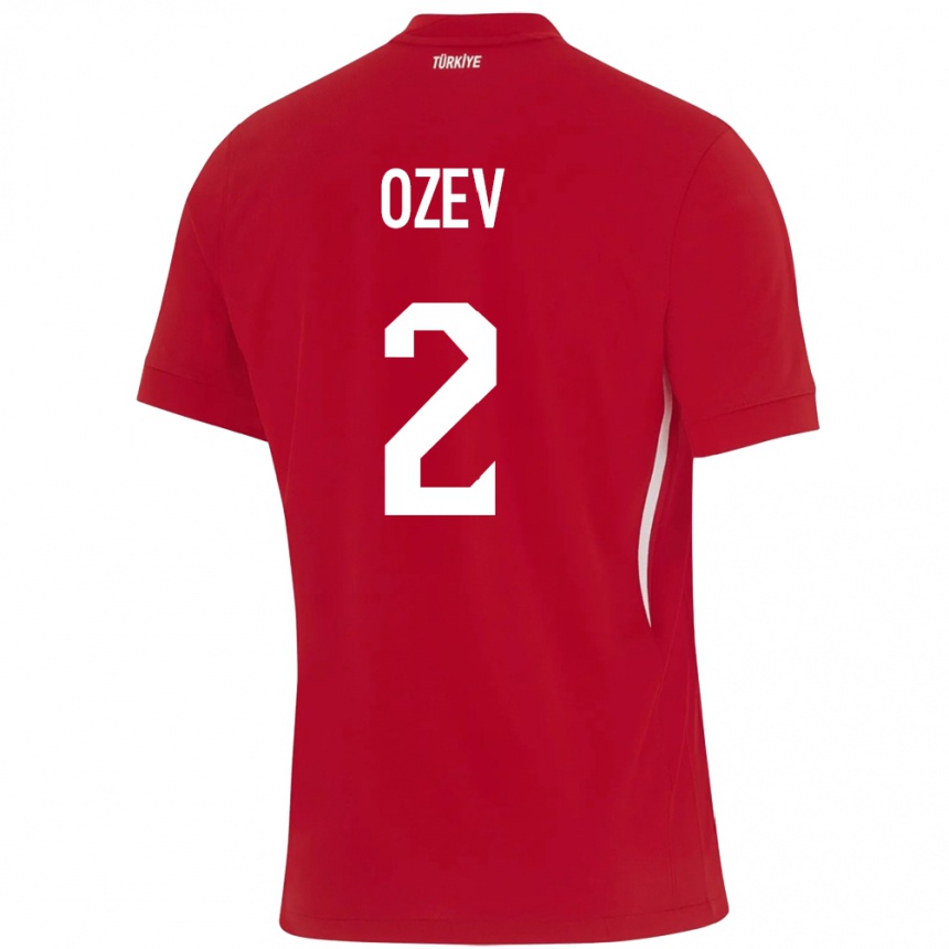 נשים כדורגל טורקיה Ümran Özev #2 אָדוֹם הרחק ג'רזי 24-26